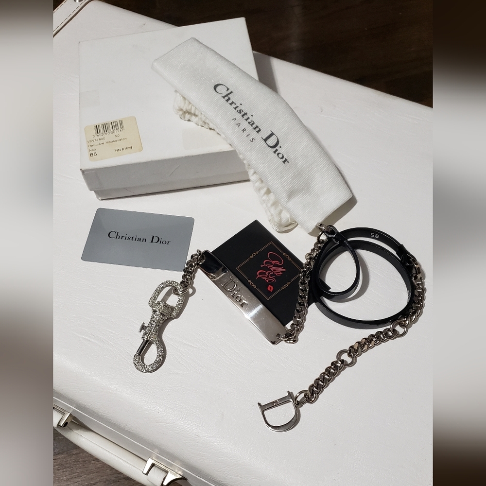 Christian Dior by Galliano Hardcore Mousqueton Chain Belt Noir 85 w/ Box (2004)